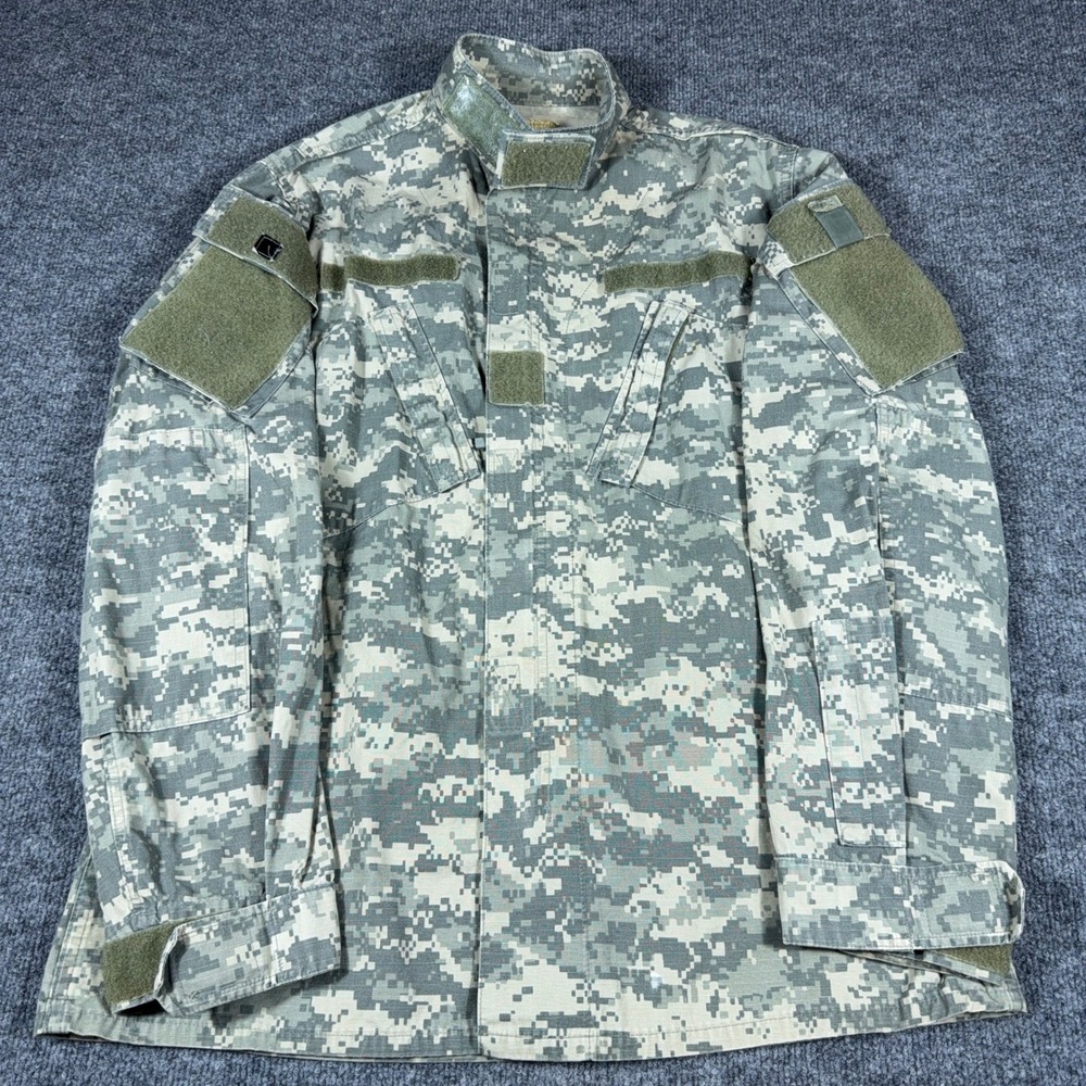 US Army ACU Digital Camo Combat Uniform Coat Ripstop Tactical Field Jacket Men L